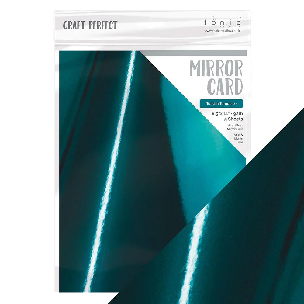 Turkish Turquoise Mirror Cardstock, 5 sheets